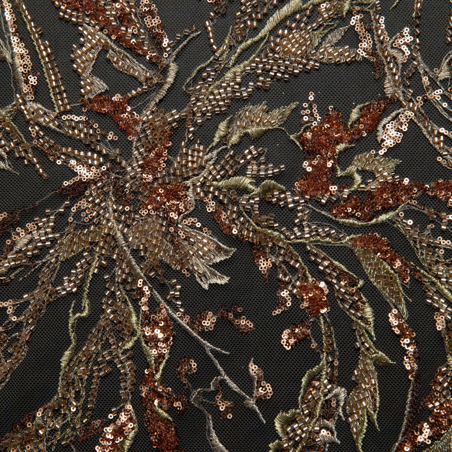 Tulle Lace Fabric Embroidered with Sequins and Beautiful Pattern 52" Wide | Exquisite Fabric