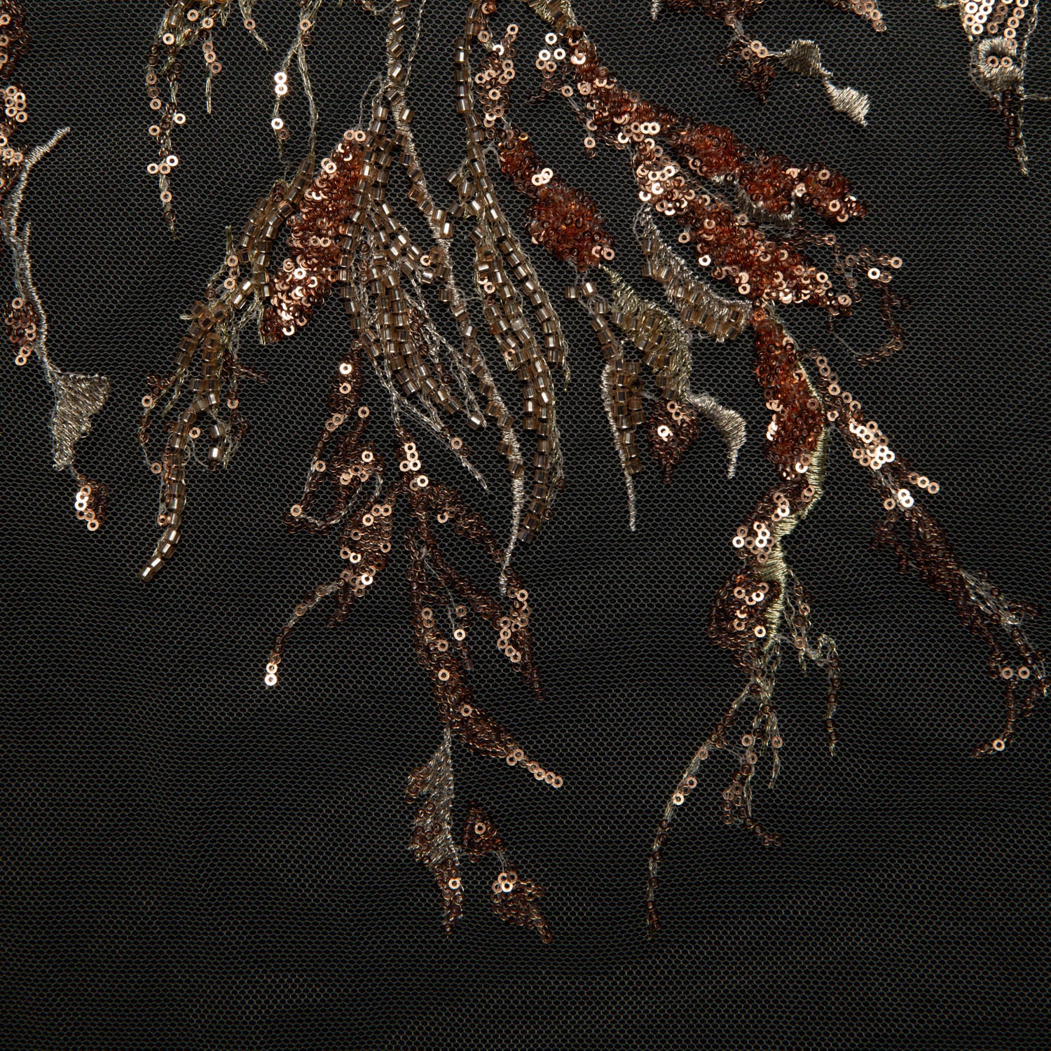 Tulle Lace Fabric Embroidered with Sequins and Beautiful Pattern 52" Wide | Exquisite Fabric