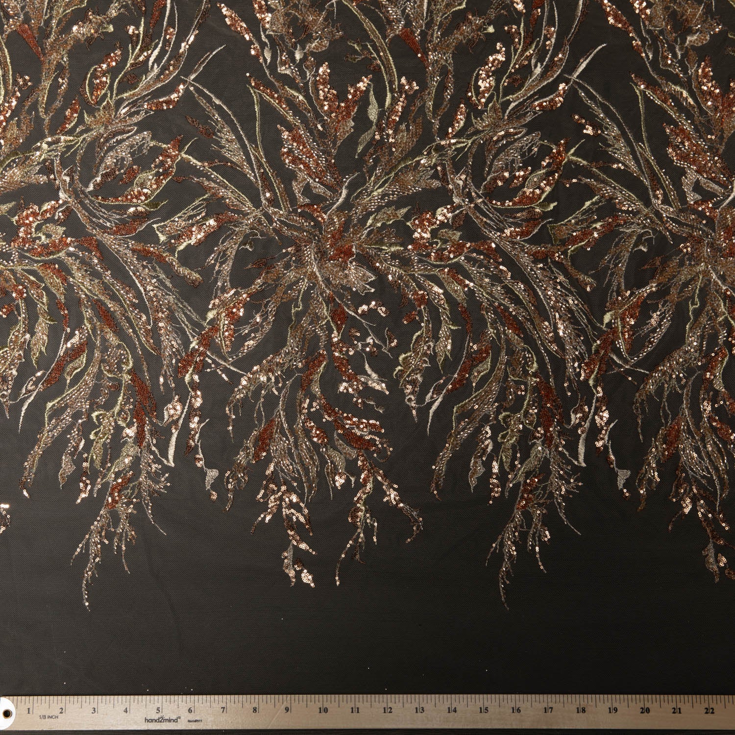Tulle Lace Fabric Embroidered with Sequins and Beautiful Pattern 52" Wide | Exquisite Fabric