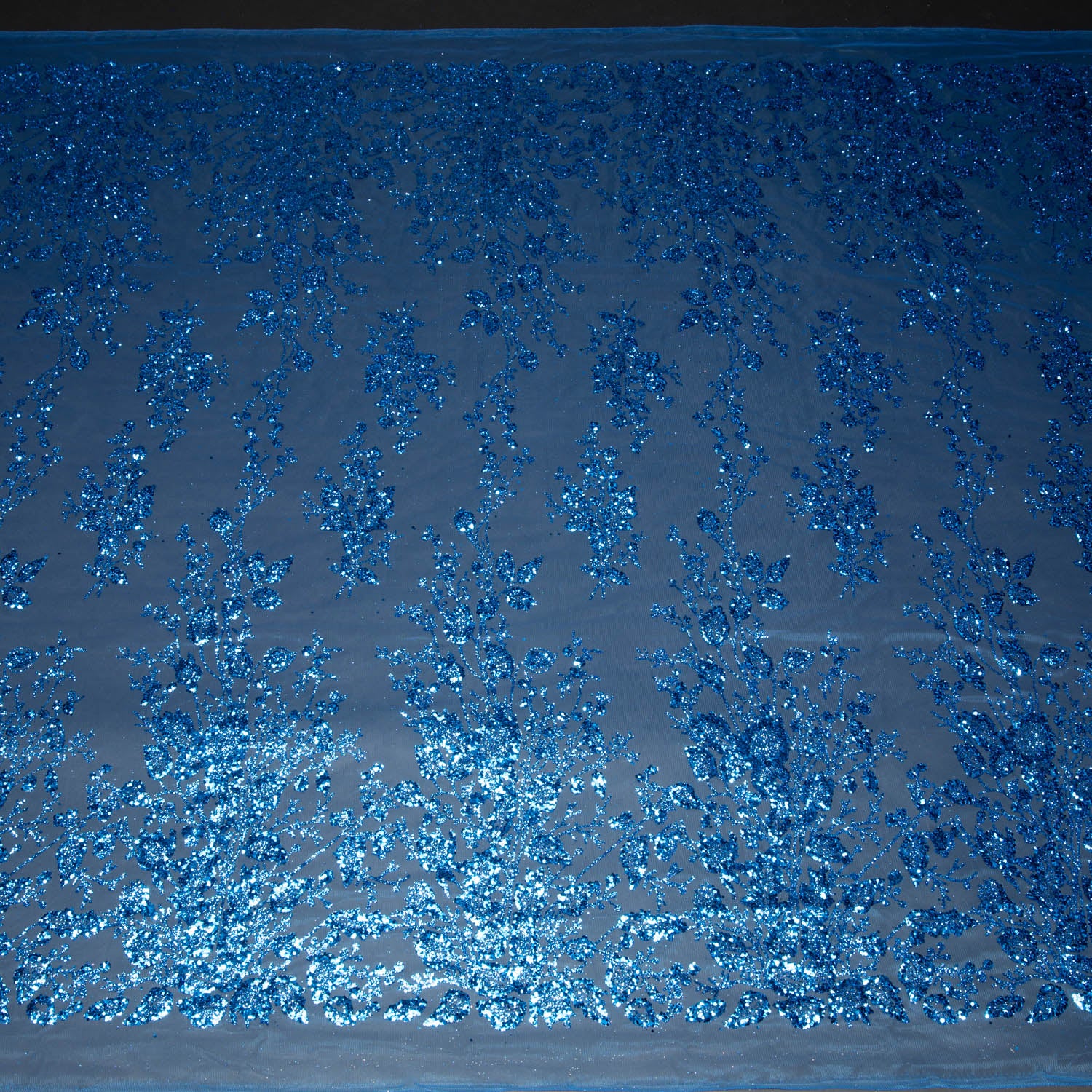 Tulle Lace Fabric with Glitter and Floral Pattern 58" Wide | Exquisite Fabric