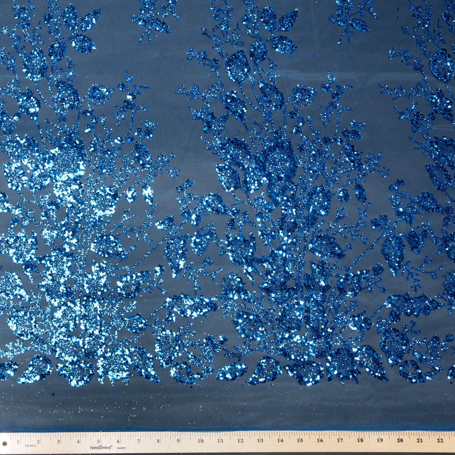 Tulle Lace Fabric with Glitter and Floral Pattern 58" Wide | Exquisite Fabric