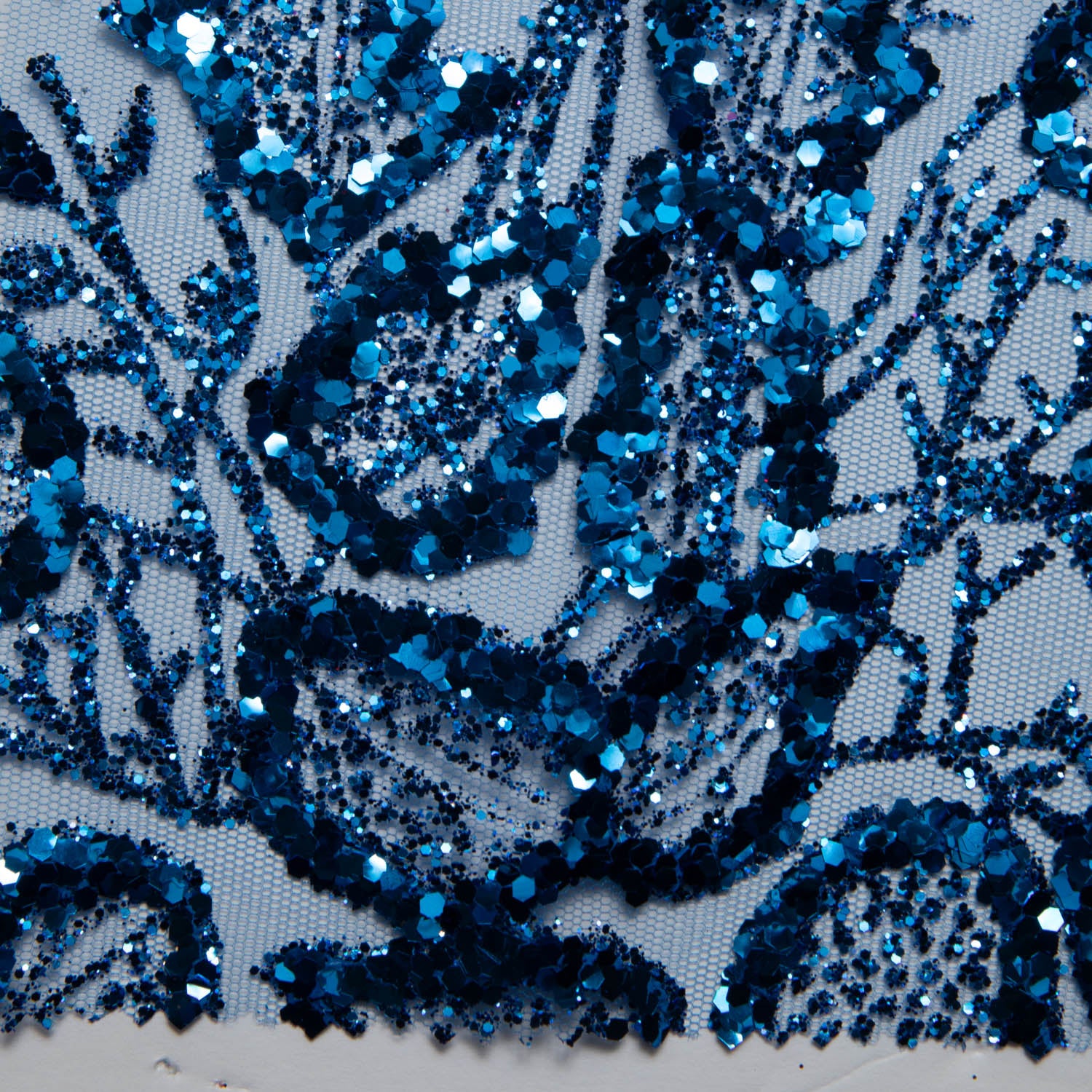 Tulle Lace Fabric with Glitter and Floral Pattern 58" Wide | Exquisite Fabric