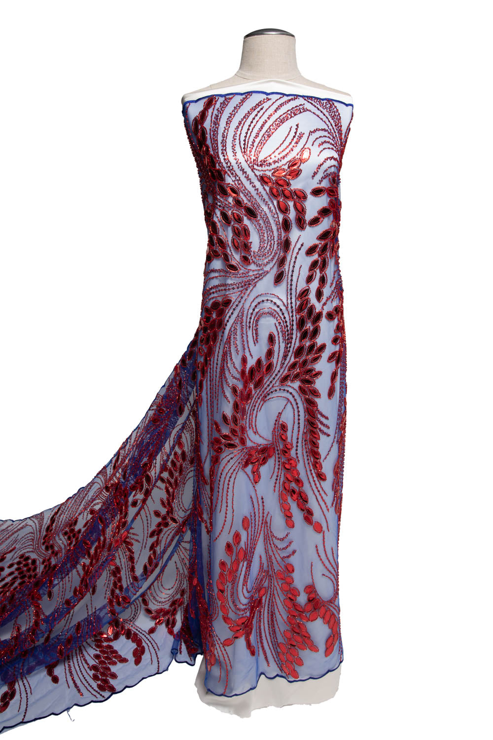 Tulle Lace Fabric Embroidered with Sophisticated Pattern 52" Wide | Exquisite Fabric