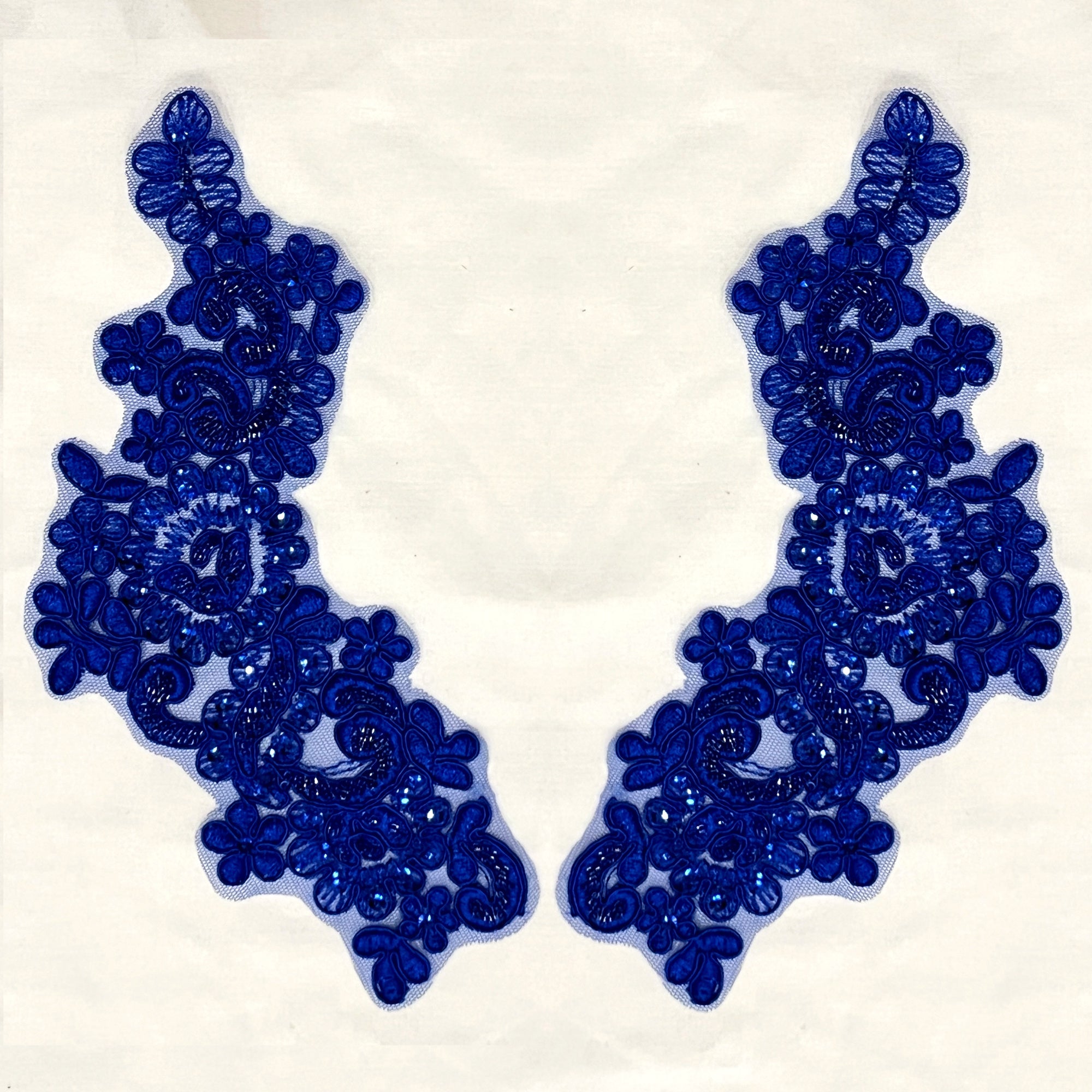 Beaded & Corded Floral Lace Applique Embroidered on 100% Polyester | Lace USA - KZ-25-HB