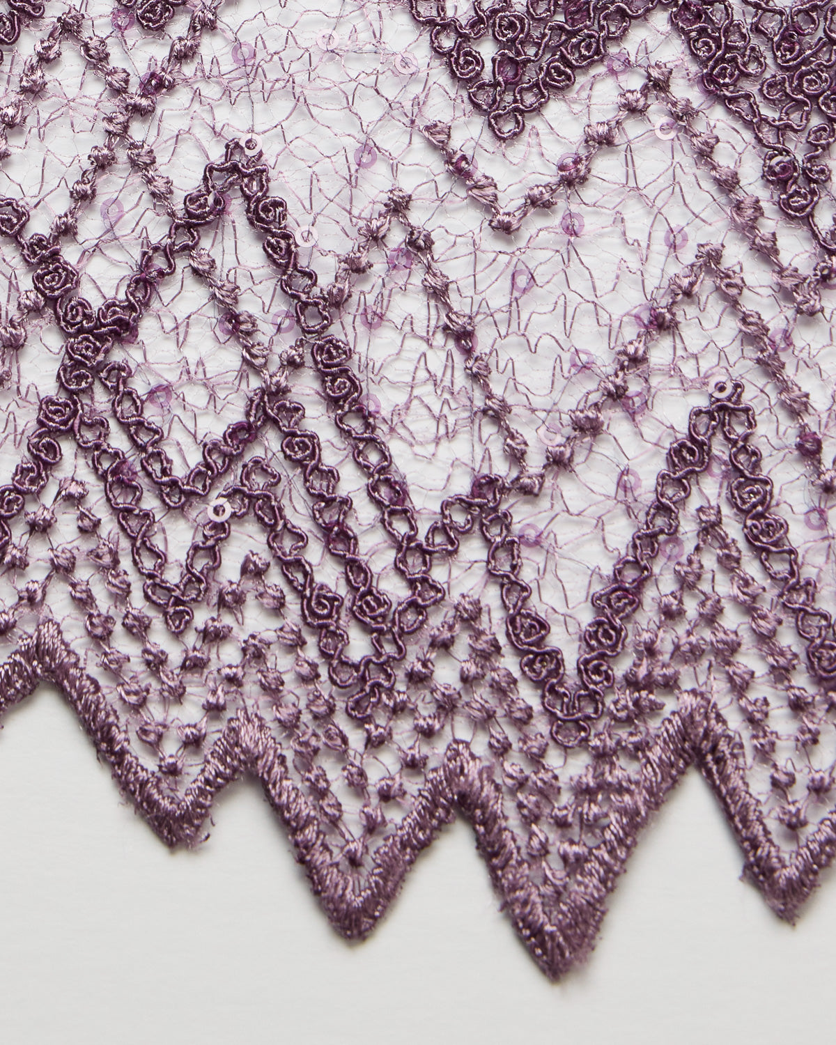 SUSEMI TULLE METALLIC EMB W/SQ 100% POLYESTER 50/52" PLUM FABRIC - Exquisite Fabrics