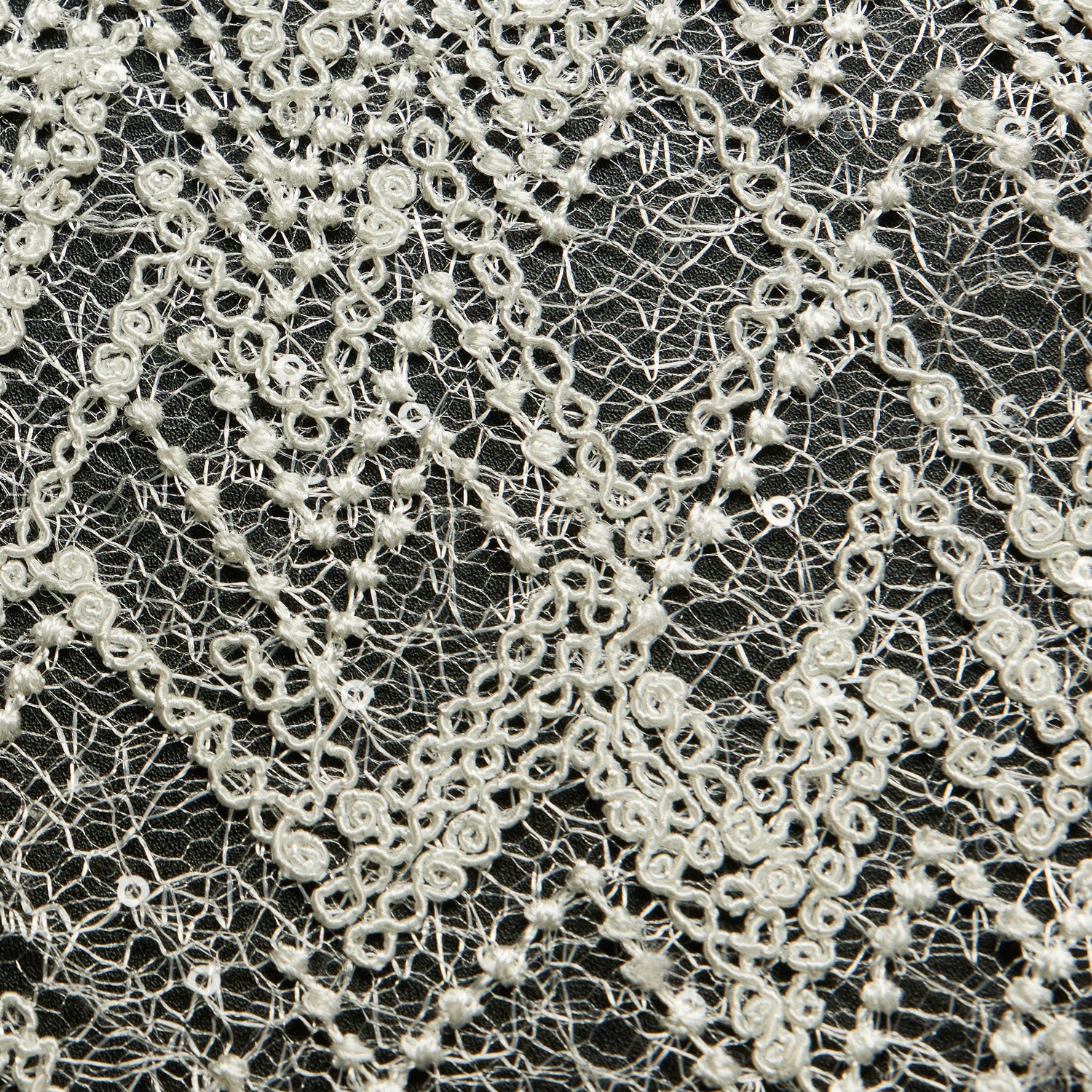 SUSEMI TULLE METALLIC EMB W/SQ 100% POLYESTER 50/52" IVORY FABRIC - Exquisite Fabrics
