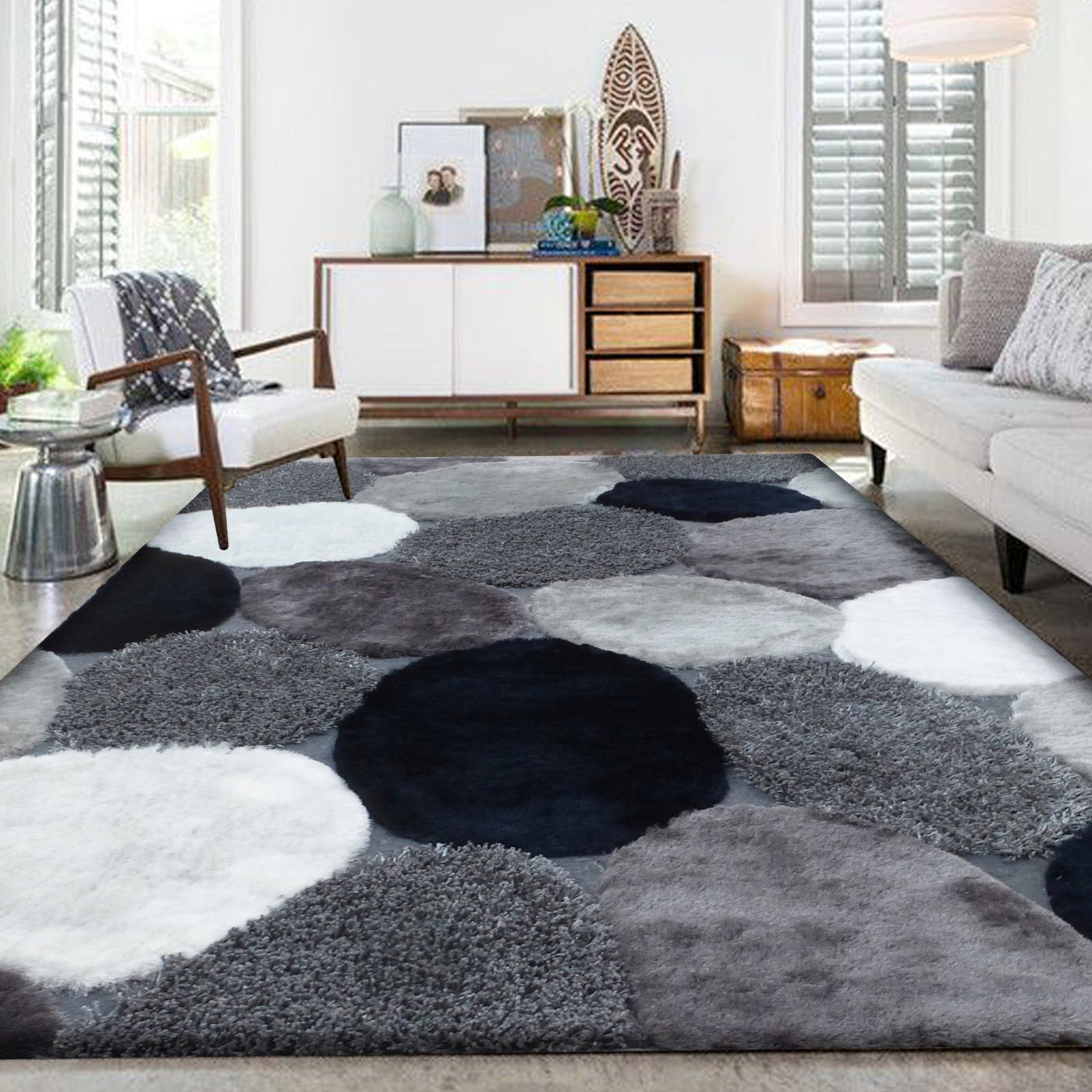 Stone Soft Plush Design Shag Area Rug/Carpet