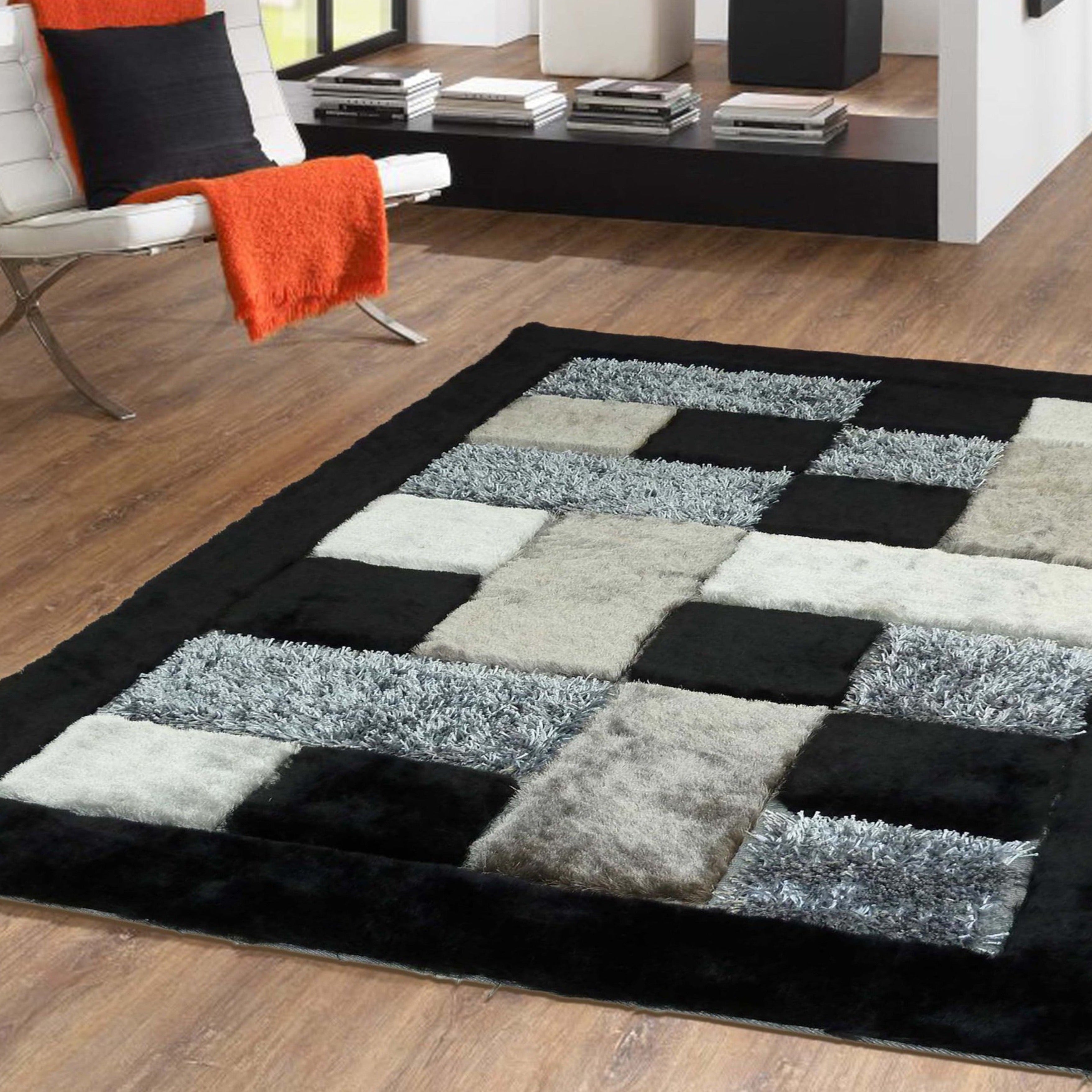 Square Plush Design Shag Area Rug/Carpet