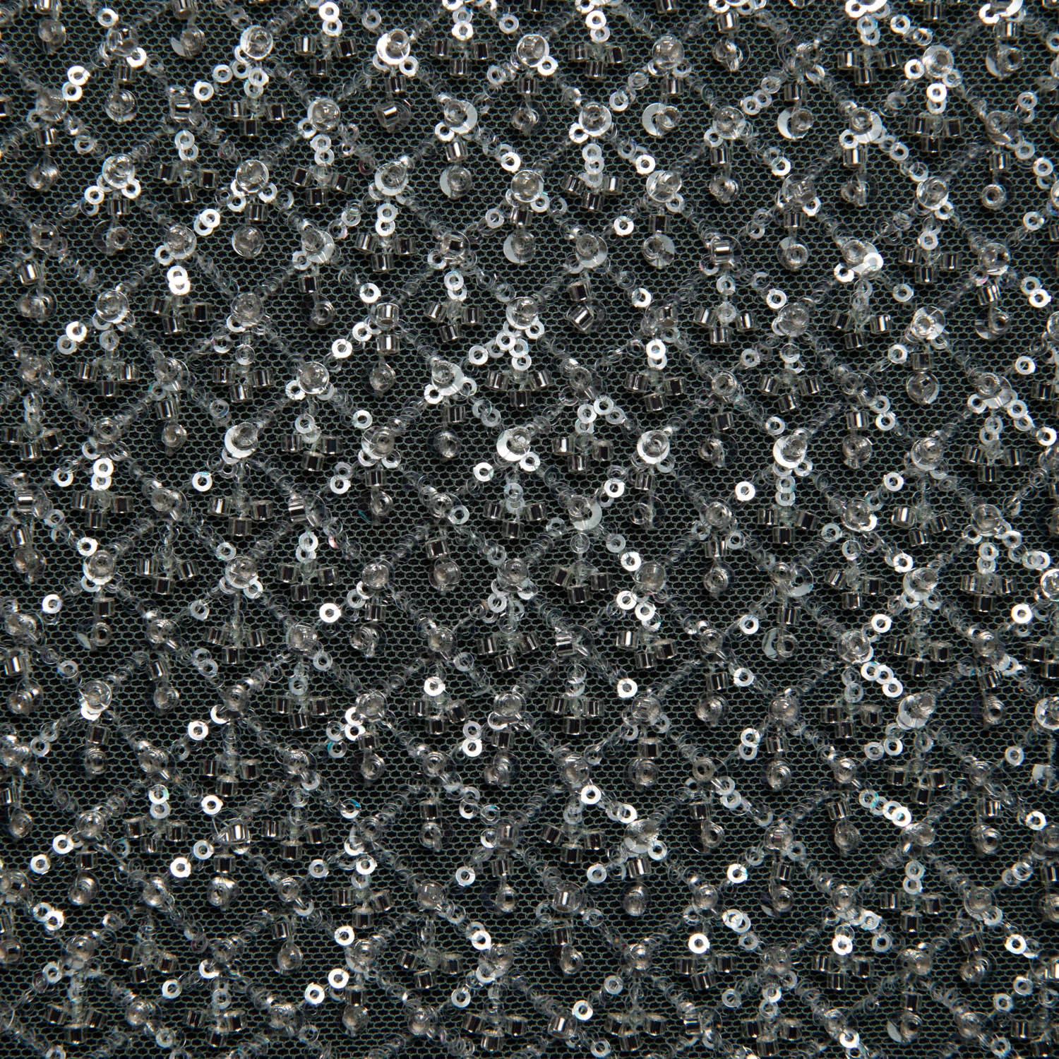 Tulle Lace Fabric Embroidered with Sequins and Exquisite Pattern 52" Wide | Exquisite Fabric
