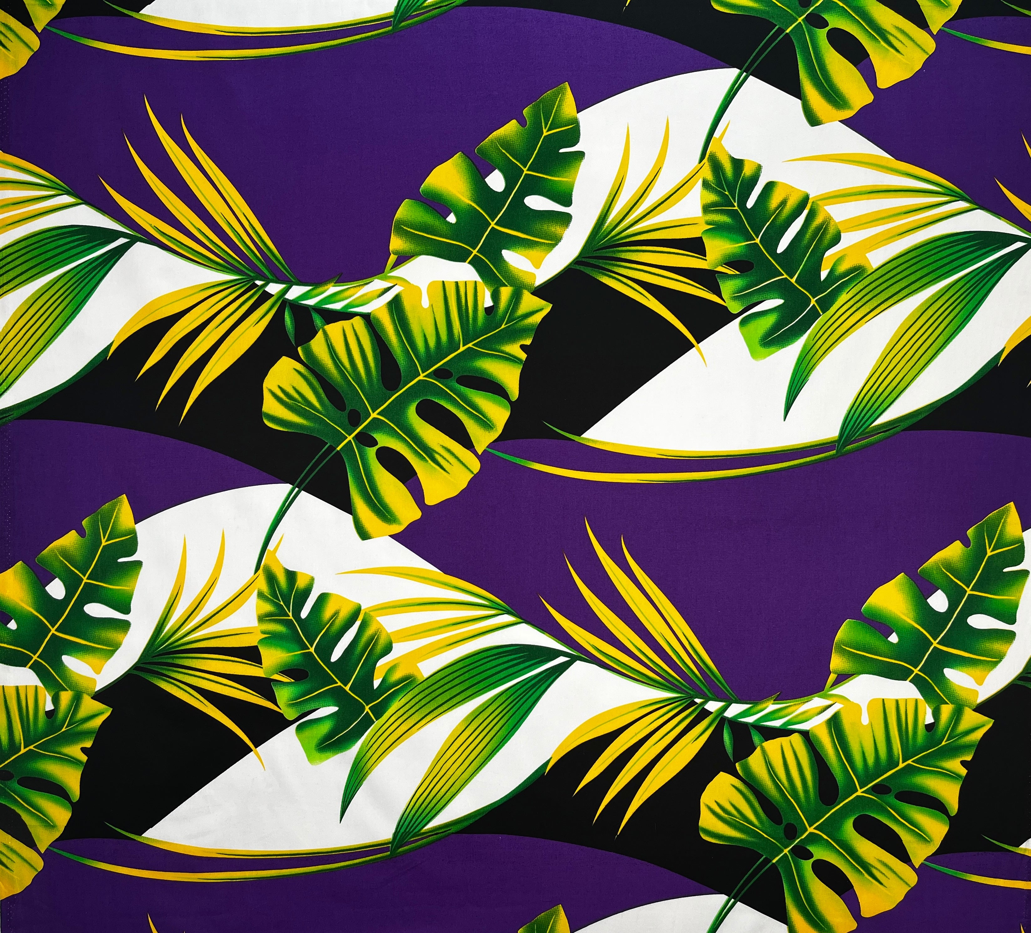 Split Leaf & Palm Cotton Poplin Fabric | Islands Fabric