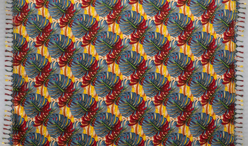 Split Leaf Sarong with Fringes | Islands Fabric