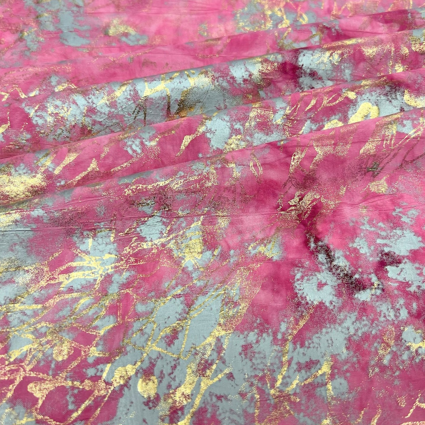 Squall Foiled Tie Dye Spandex Fabric | Blue Moon Fabrics