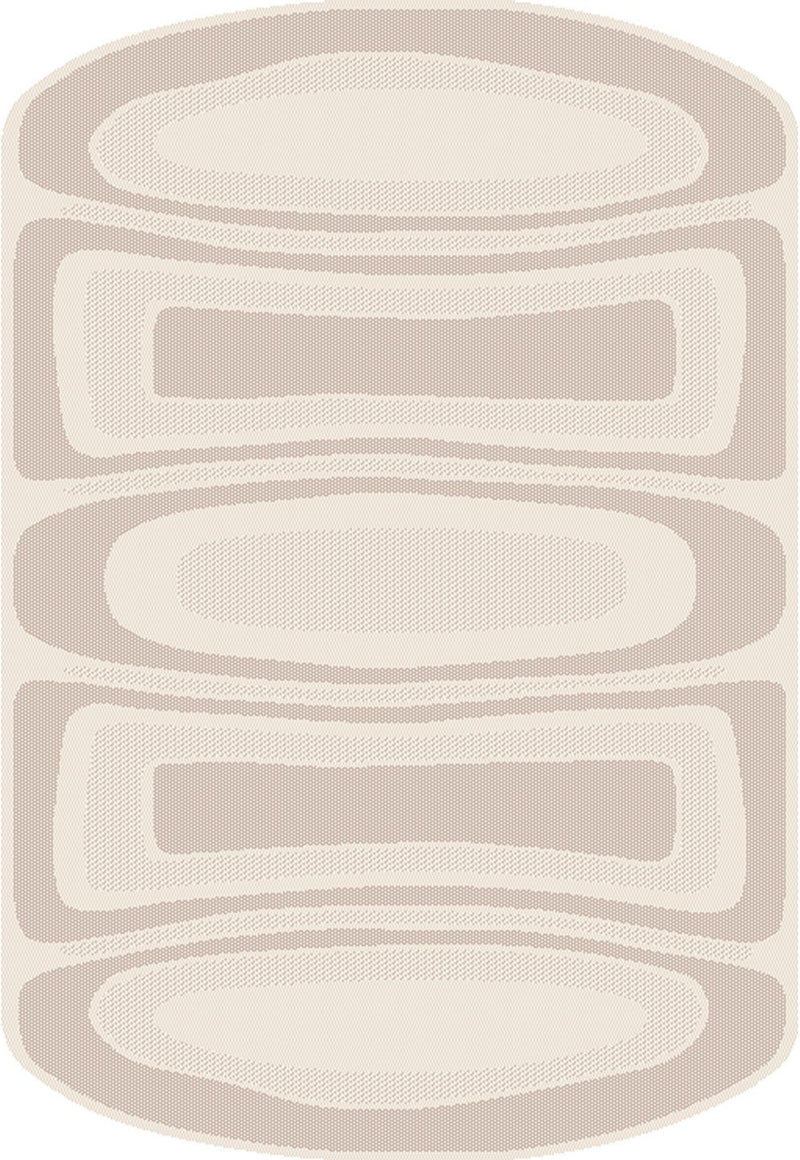 Two-Tone Sandy Beige Rug with Organic Live Edge Design.