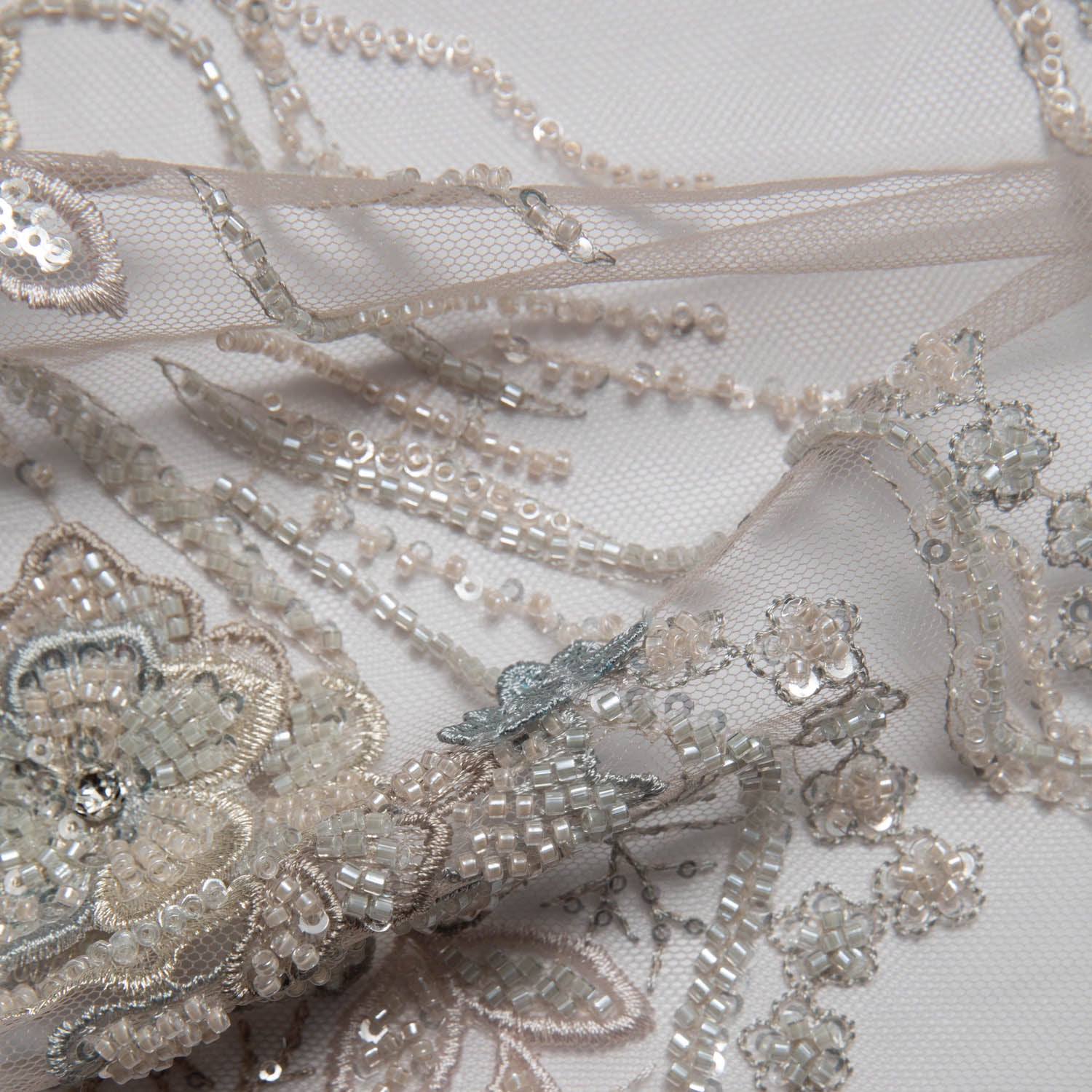 Tulle Lace Fabric Embroidered with Incredible Floral Design 52" Wide | Exquisite Fabric