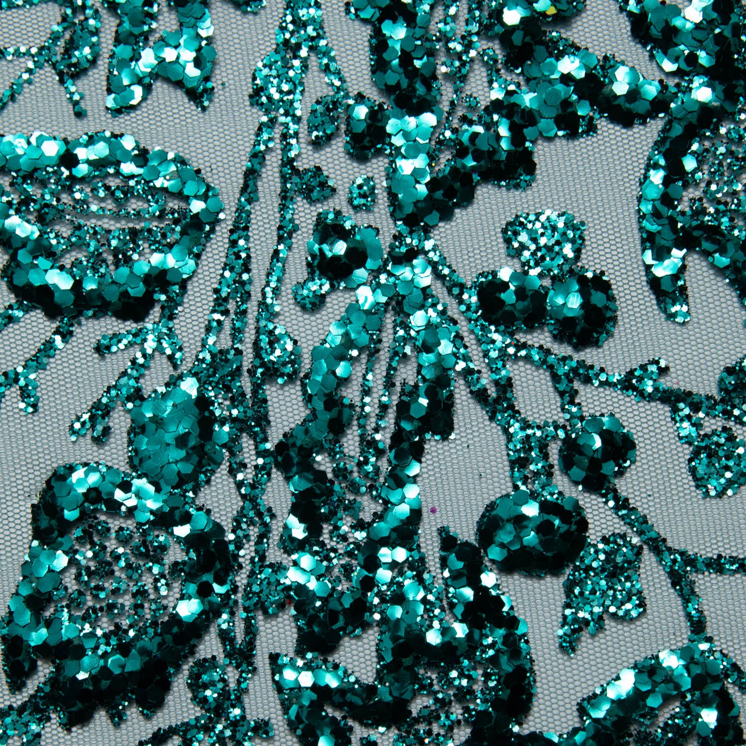Tulle Lace Fabric with Glitter and Floral Pattern 58" Wide | Exquisite Fabric
