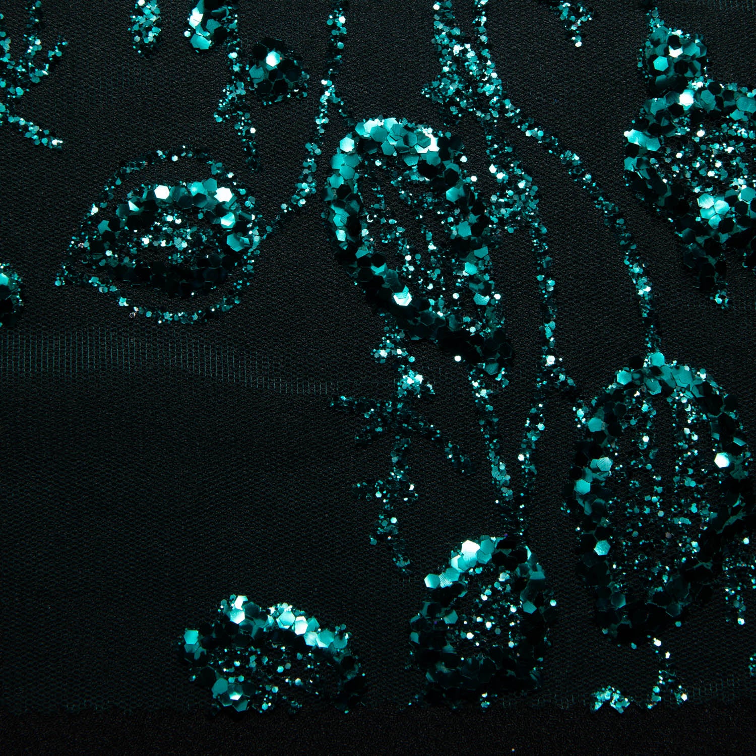 Tulle Lace Fabric with Glitter and Floral Pattern 58" Wide | Exquisite Fabric