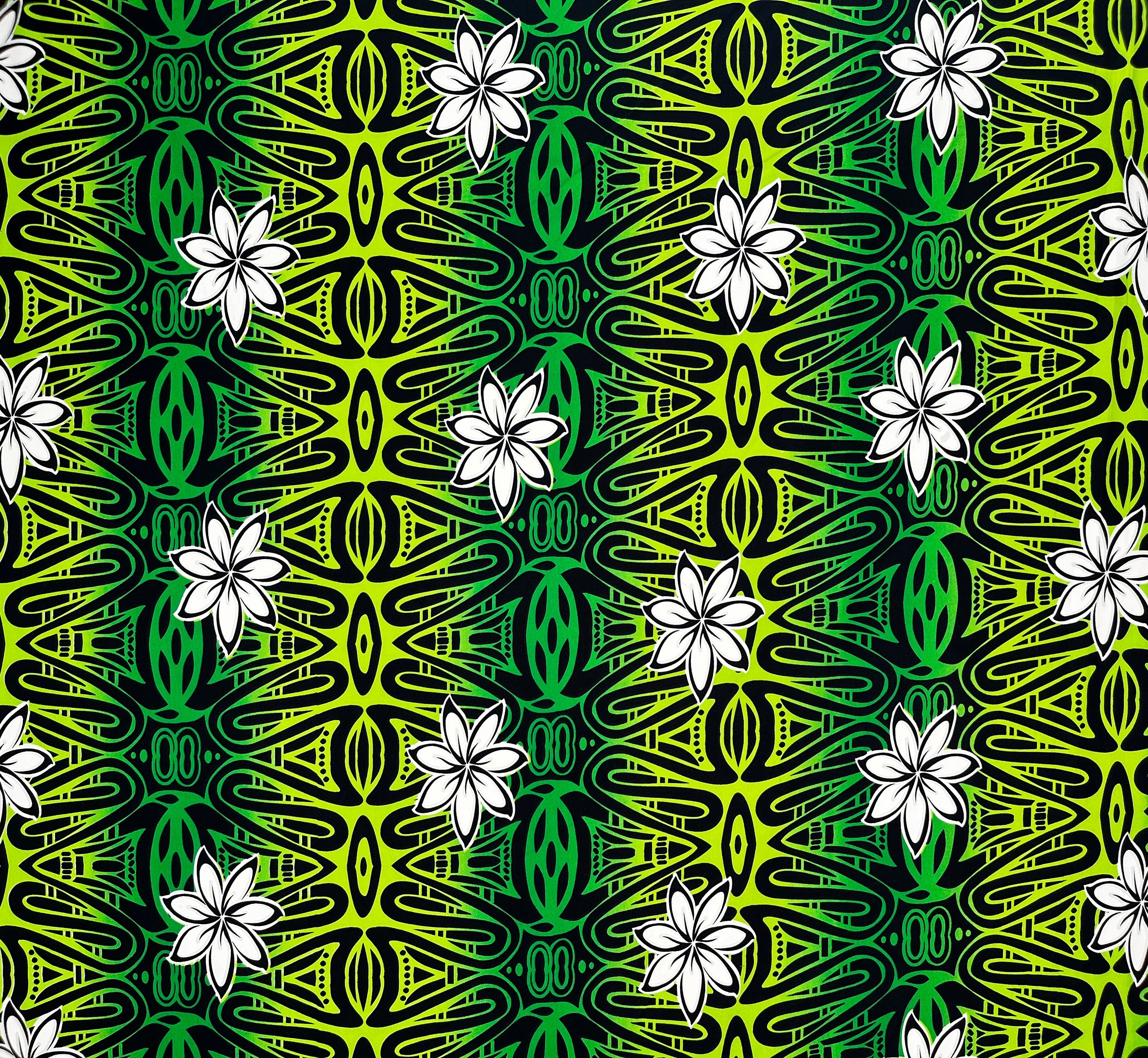 Tiare Polynesian Geometric Design Cotton Fabric | Islands Fabric