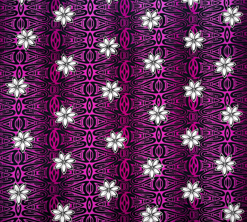 Tiare Polynesian Geometric Design Cotton Fabric | Islands Fabric