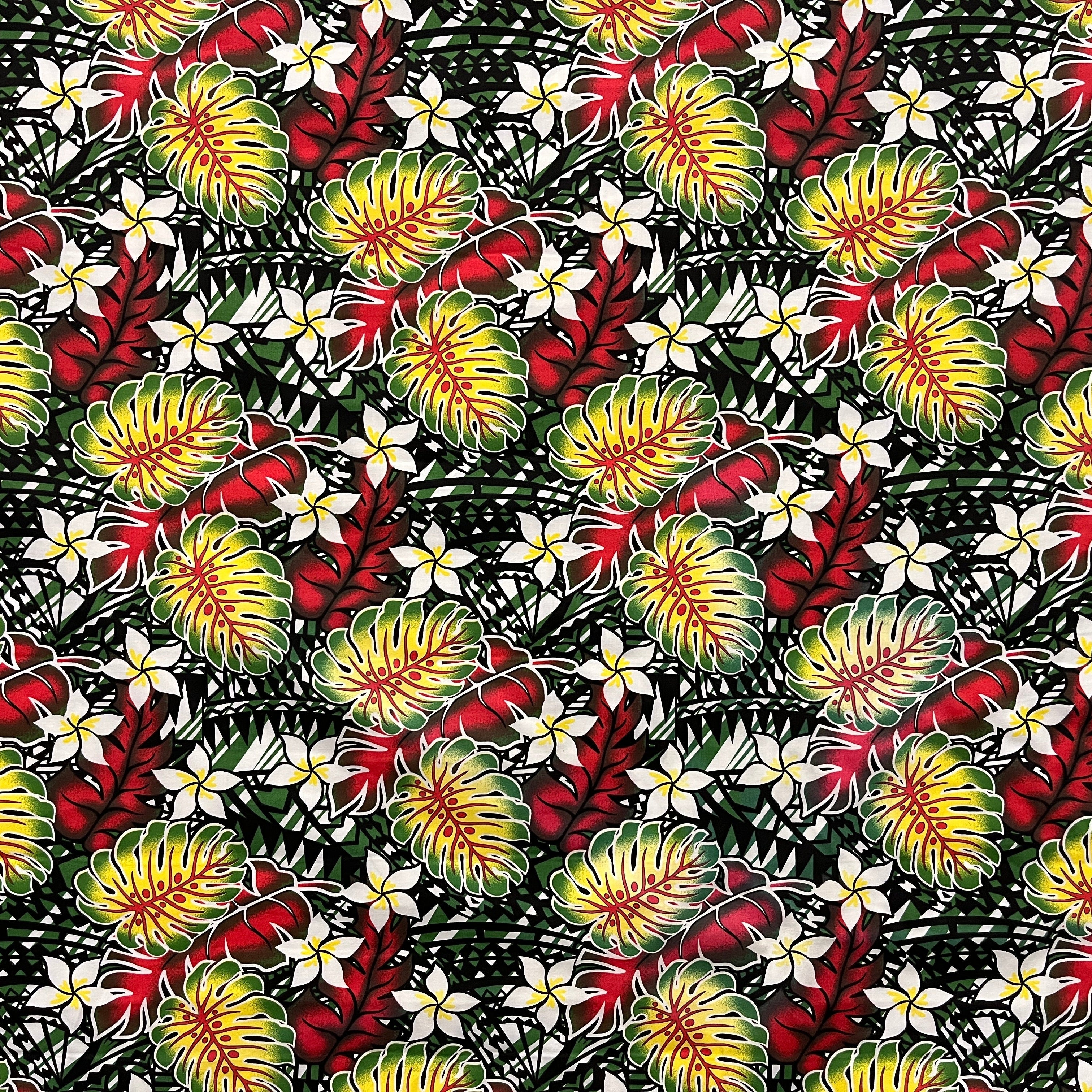 Tiare Split Leaf Monstera Poly-Cotton Fabric | Islands Fabric