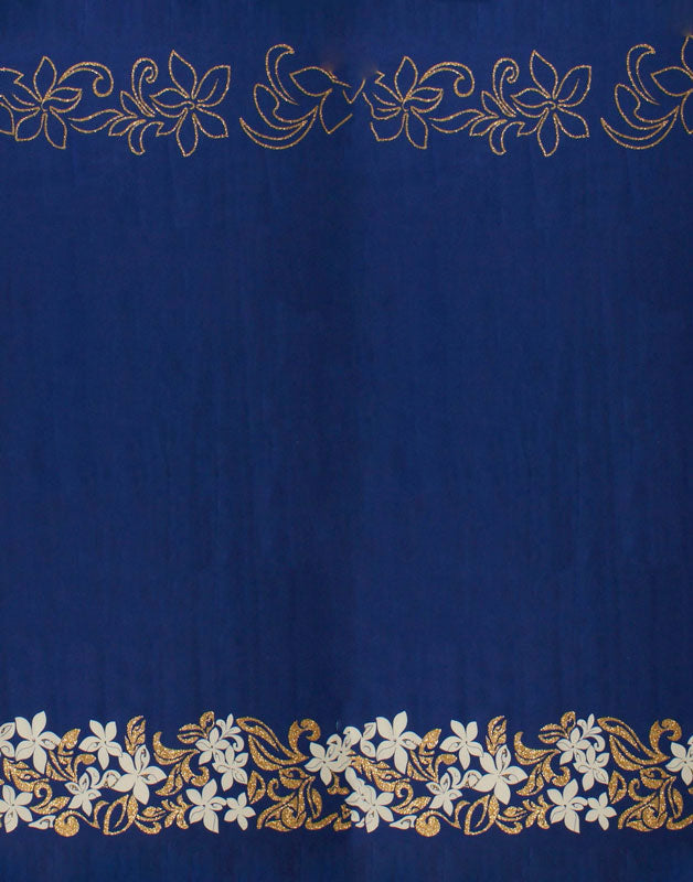 Tiare & Swirls Double Border Polyester Glitter Fabric | Islands Fabric