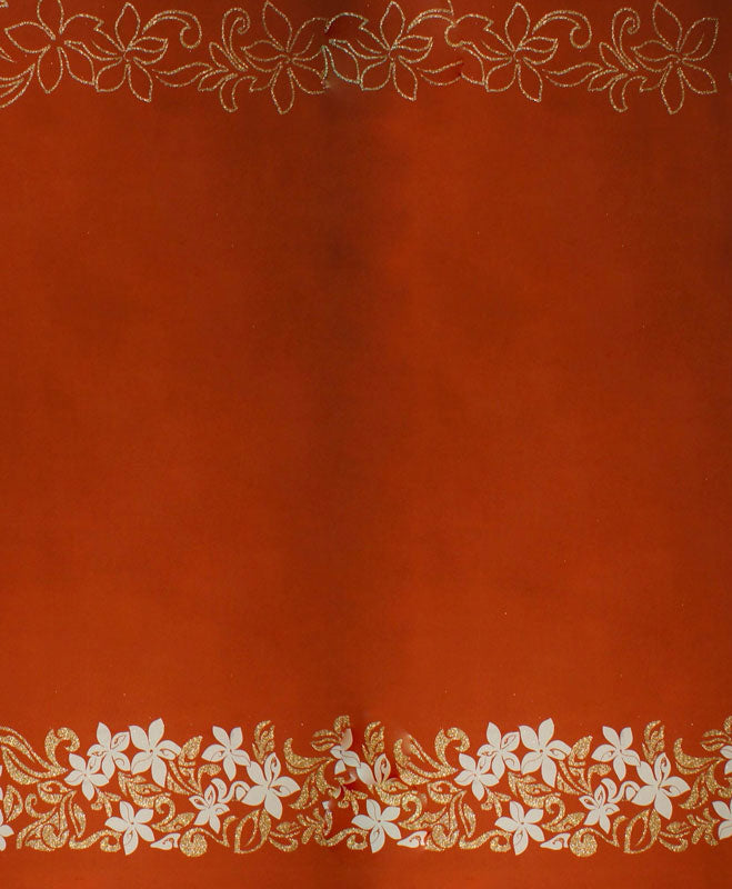 Tiare & Swirls Double Border Polyester Glitter Fabric | Islands Fabric