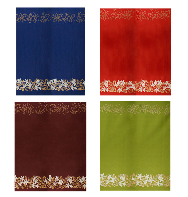 Tiare & Swirls Double Border Polyester Glitter Fabric | Islands Fabric