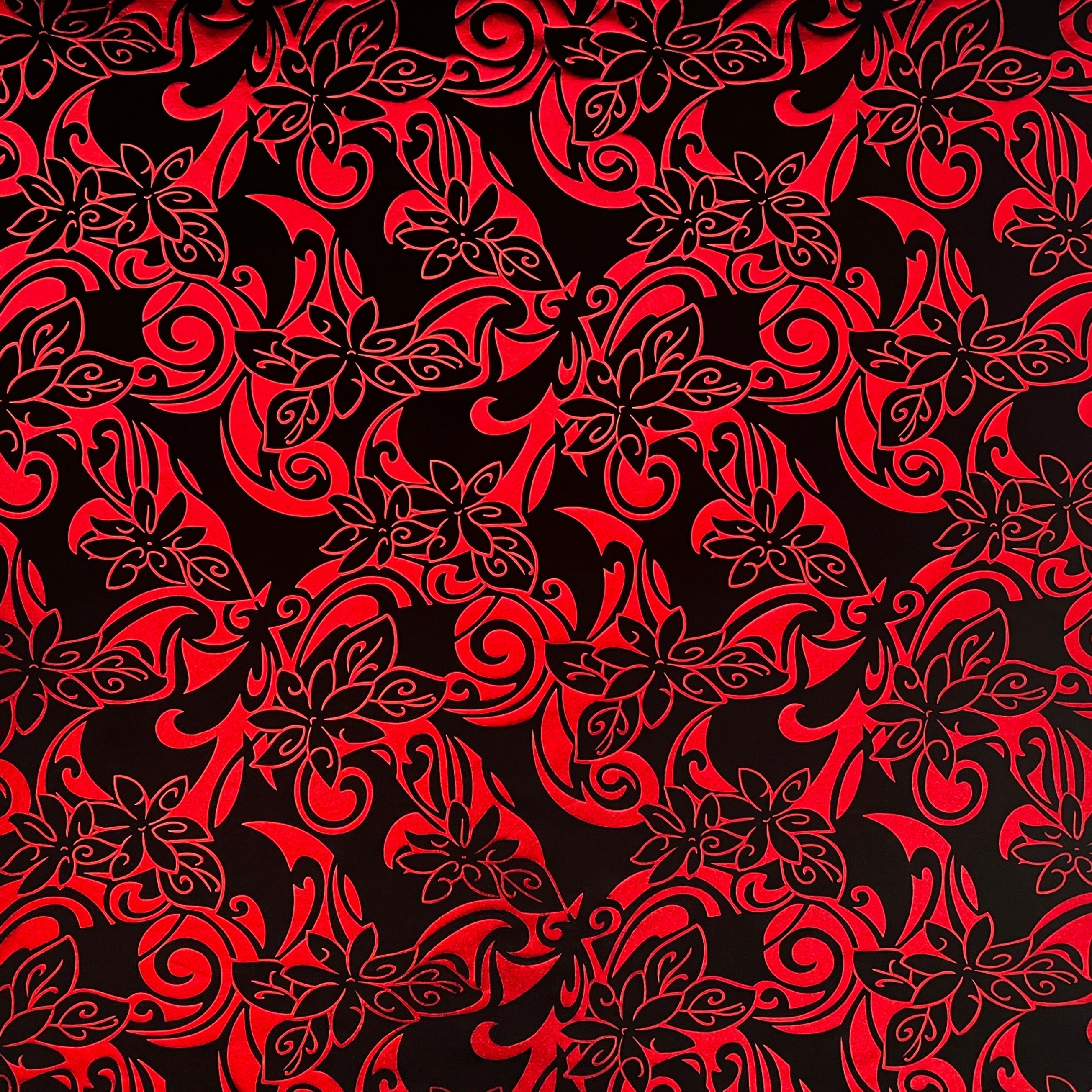Tiare Swirls Polyester Foil Fabric | Islands Fabric