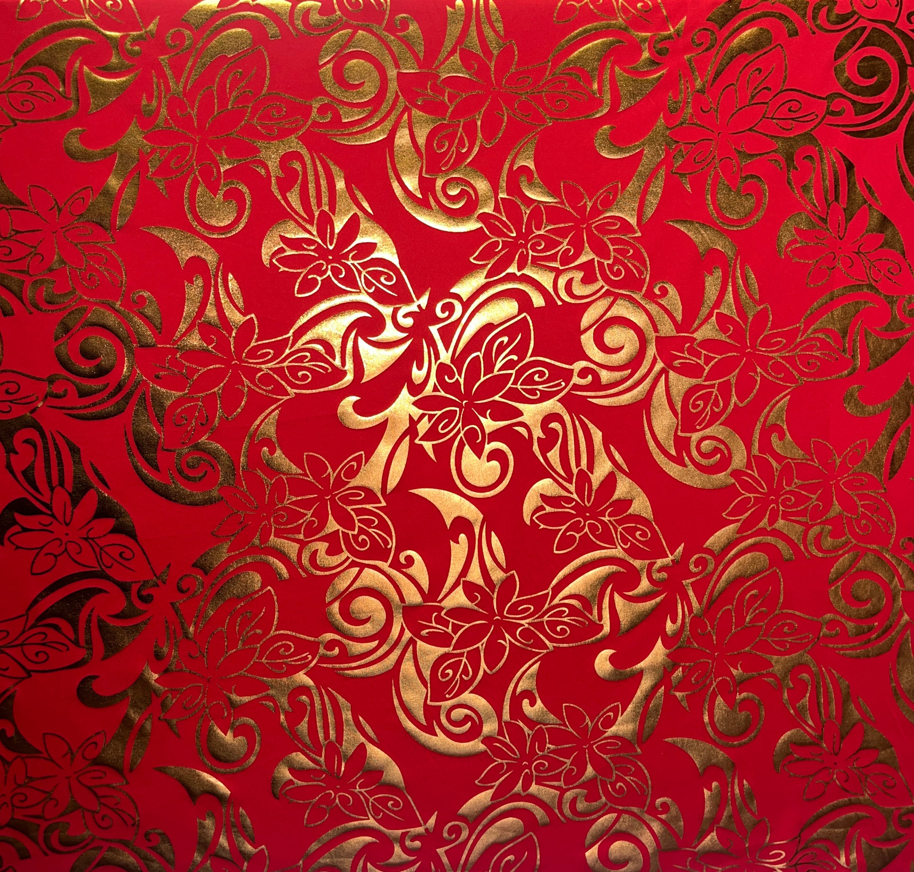 Tiare Swirls Polyester Foil Fabric | Islands Fabric