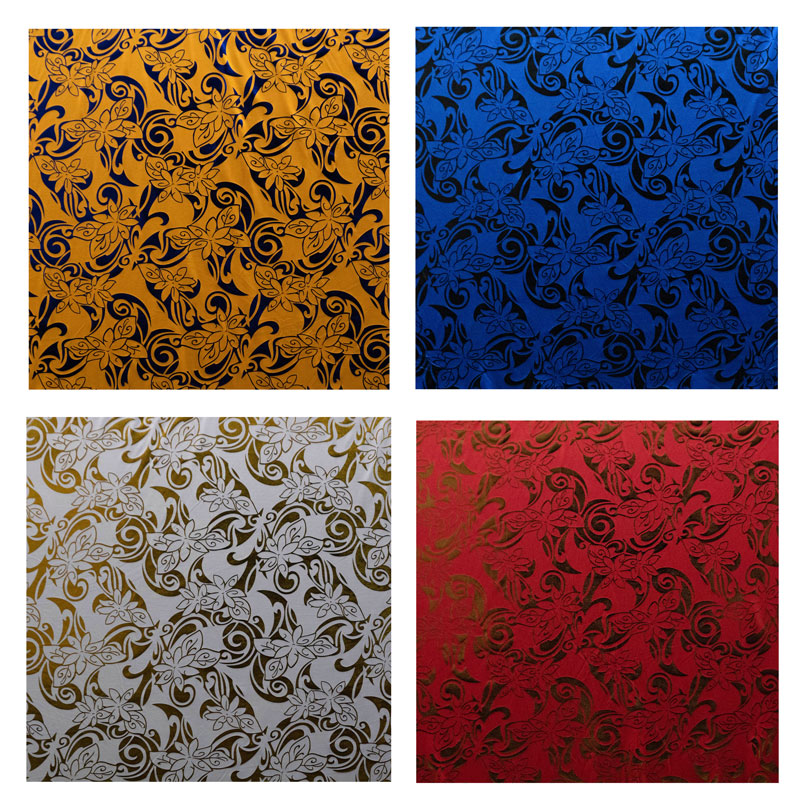 Tiare Swirls Polyester Foil Fabric | Islands Fabric