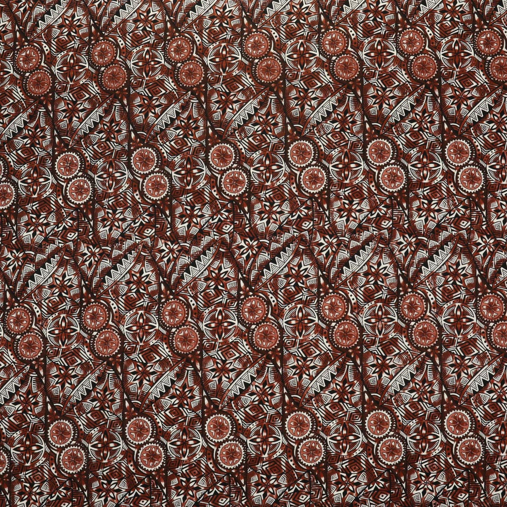 Traditional Polynesian Fijian Print Cotton Light Barkcloth Fabric | Islands Fabric