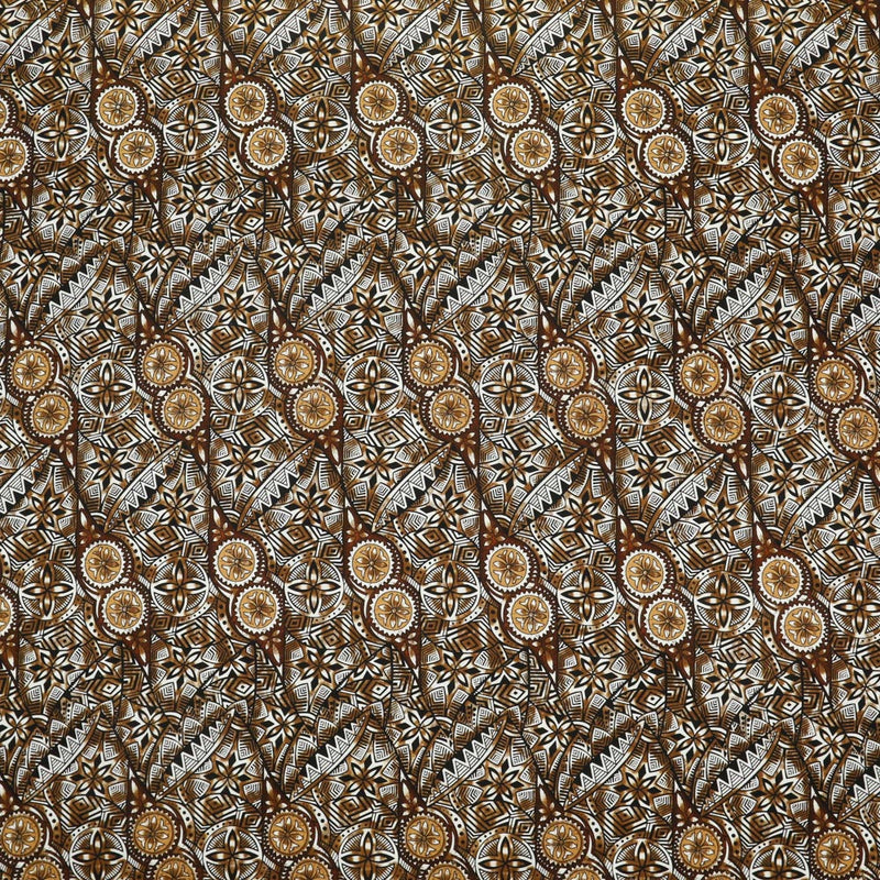 Traditional Polynesian Fijian Print Cotton Light Barkcloth Fabric | Islands Fabric