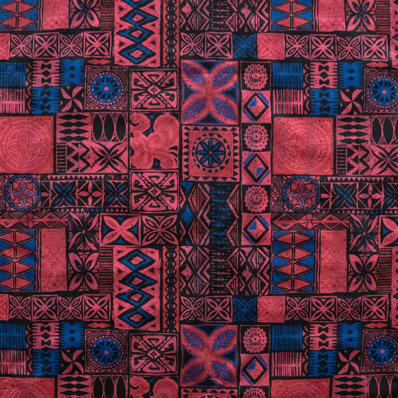 Traditional Polynesian Tapa design Polyester Fabric # 1 | Islands Fabric