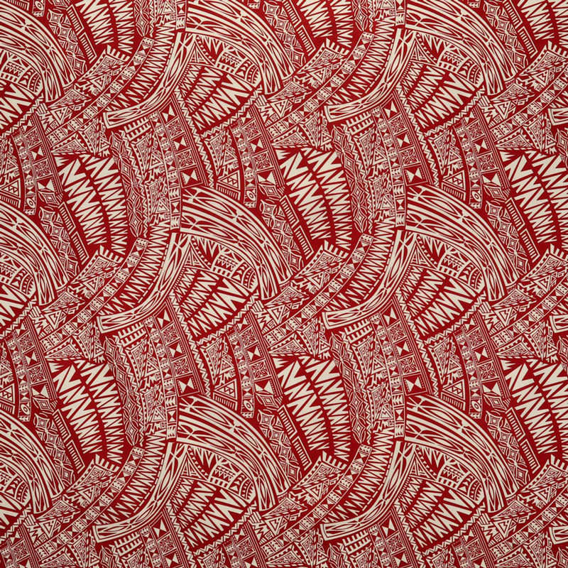 Traditional Polynesian Tattoo Cotton Light-Barkcloth Fabric | Islands Fabric