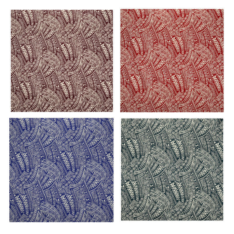 Traditional Polynesian Tattoo Cotton Light-Barkcloth Fabric | Islands Fabric