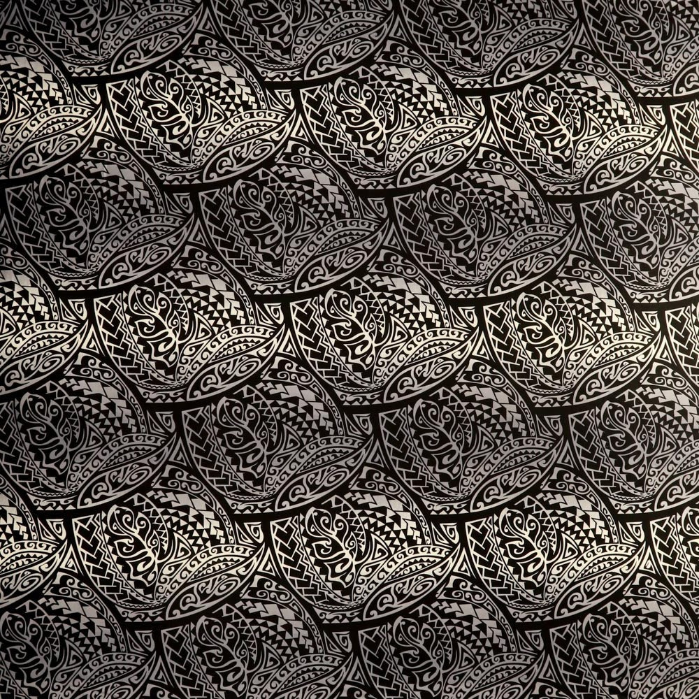 Traditional Polynesian Tattoo Gradient Design Cotton-Poplin Fabric | Islands Fabric