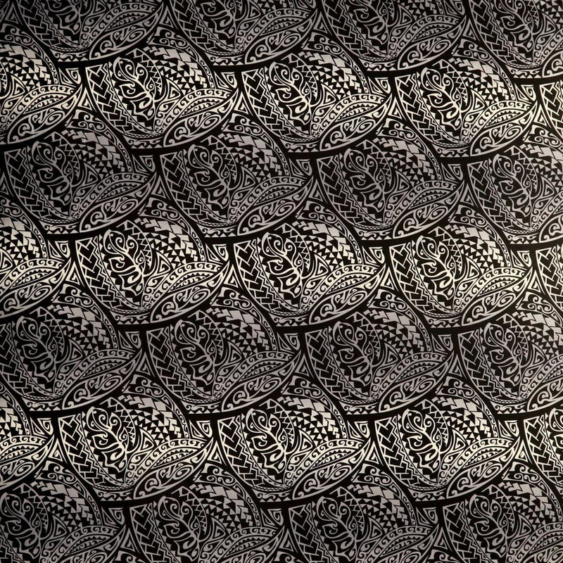 Traditional Polynesian Tattoo Gradient Design Cotton-Poplin Fabric | Islands Fabric