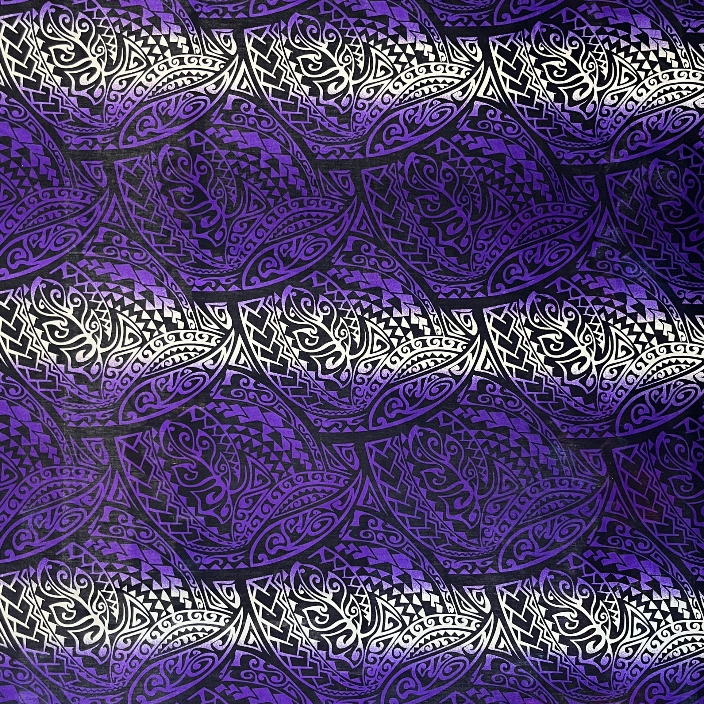 Traditional Polynesian Tattoo Gradient Design Cotton-Poplin Fabric | Islands Fabric
