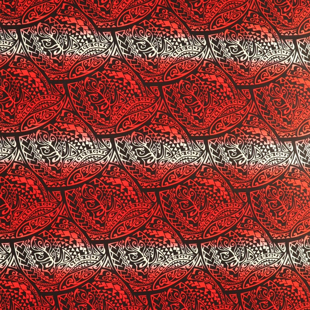 Traditional Polynesian Tattoo Gradient Design Cotton-Poplin Fabric | Islands Fabric