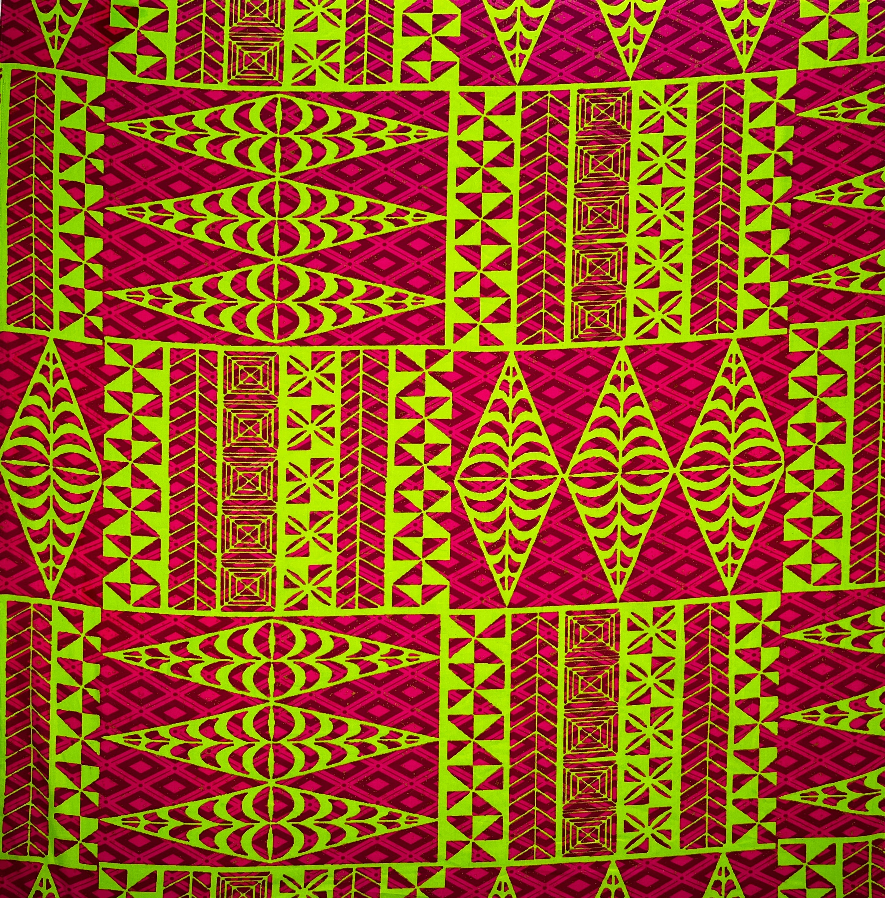 Traditional Tongan Geometric Design Cotton Fabric | Islands Fabric