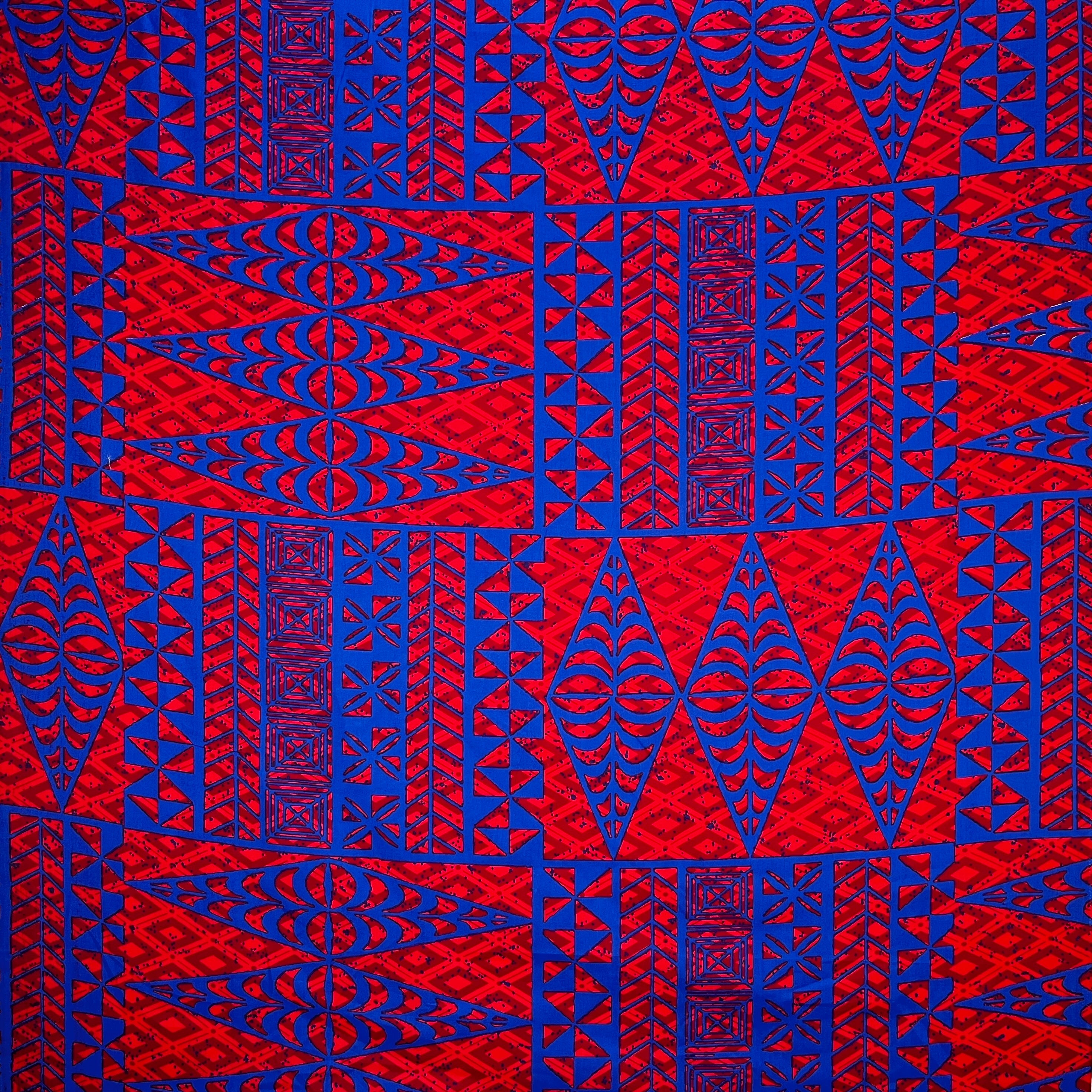 Traditional Tongan Geometric Design Cotton Fabric | Islands Fabric