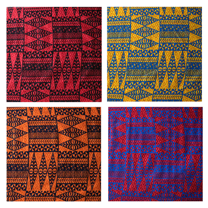 Traditional Tongan Geometric Design Cotton Fabric | Islands Fabric