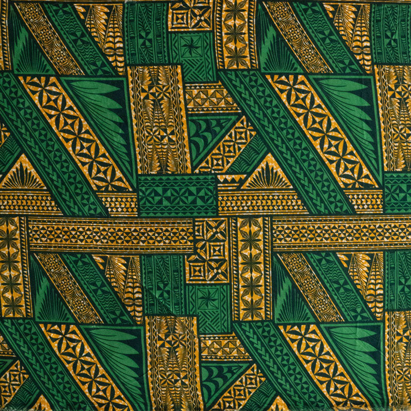 Traditional Tongan Geometric Design Peachskin Fabric # 3 | Islands Fabric