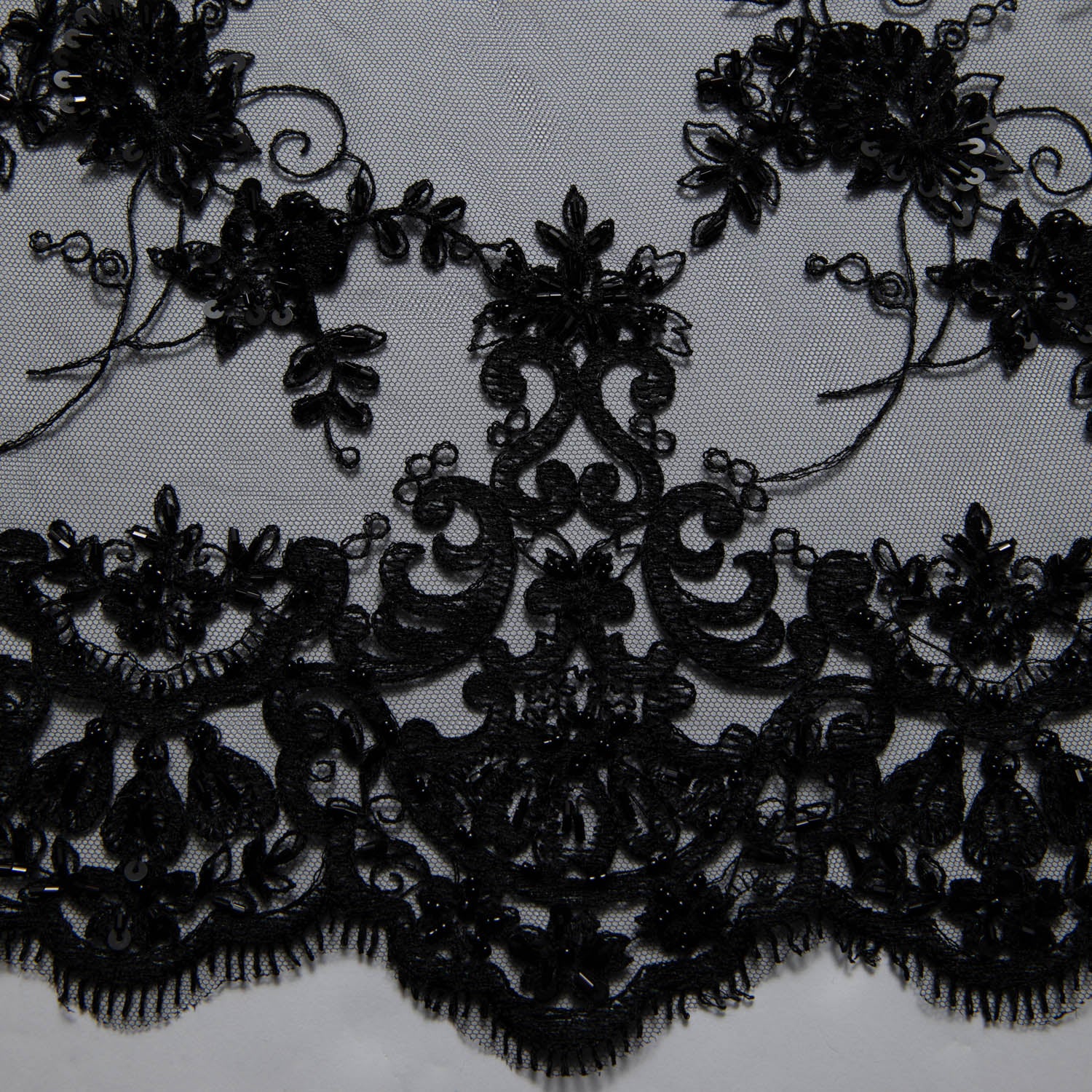 Tulle Lace Fabric Embroidered with Amazing Floral Pattern 52/54" Wide | Exquisite Fabric