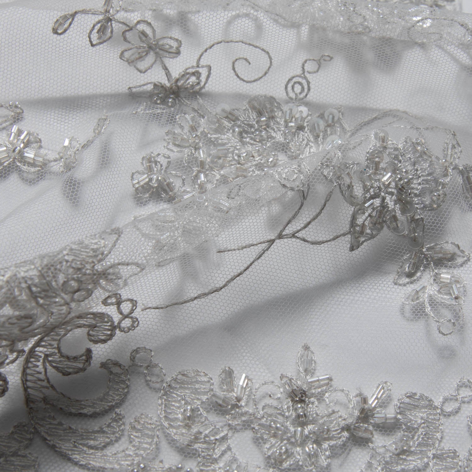 Tulle Lace Fabric Embroidered with Amazing Floral Pattern 52/54" Wide | Exquisite Fabric
