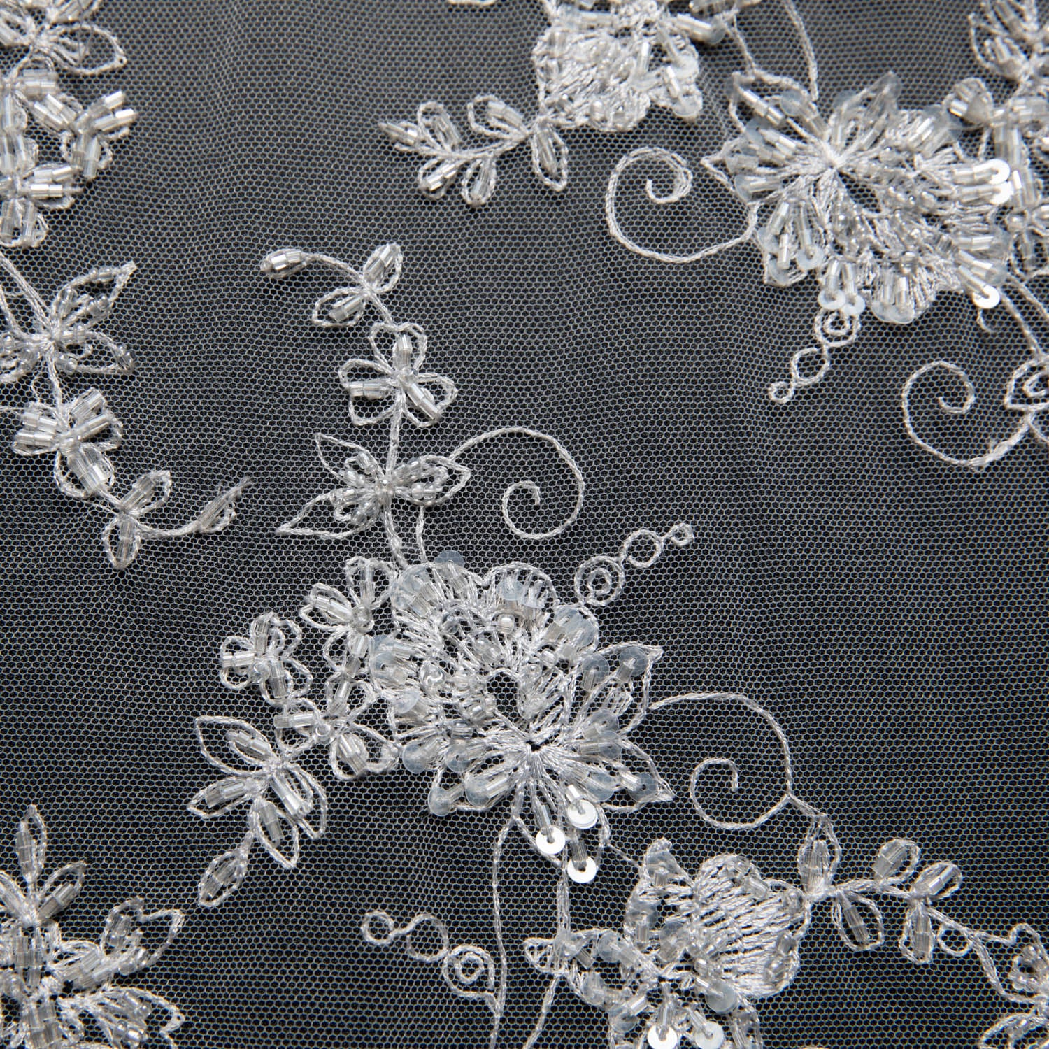 Tulle Lace Fabric Embroidered with Amazing Floral Pattern 52/54" Wide | Exquisite Fabric