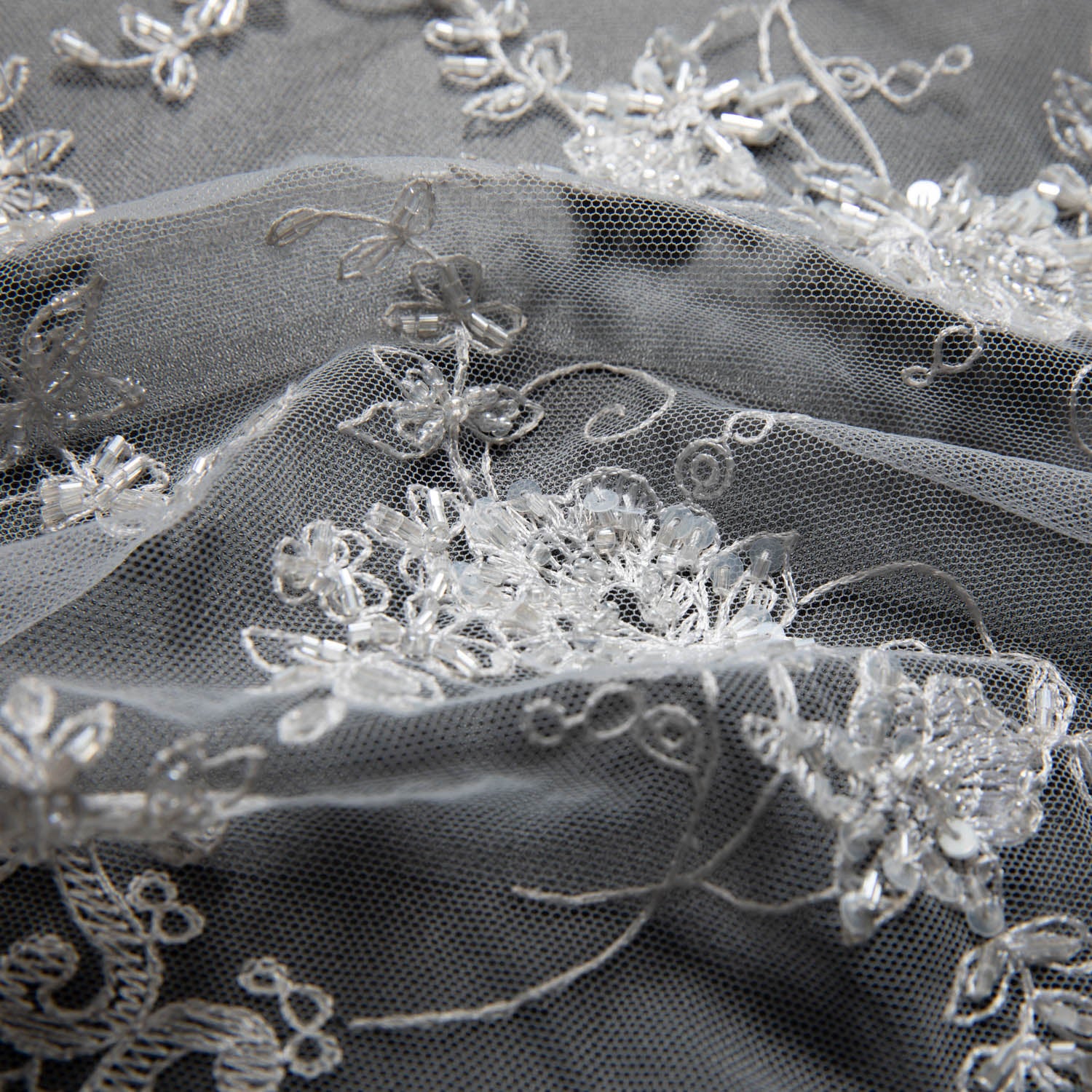 Tulle Lace Fabric Embroidered with Amazing Floral Pattern 52/54" Wide | Exquisite Fabric