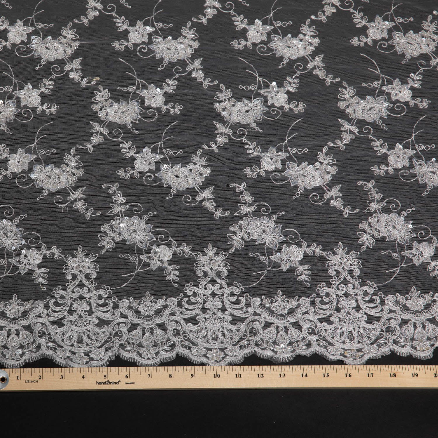 Tulle Lace Fabric Embroidered with Amazing Floral Pattern 52/54" Wide | Exquisite Fabric