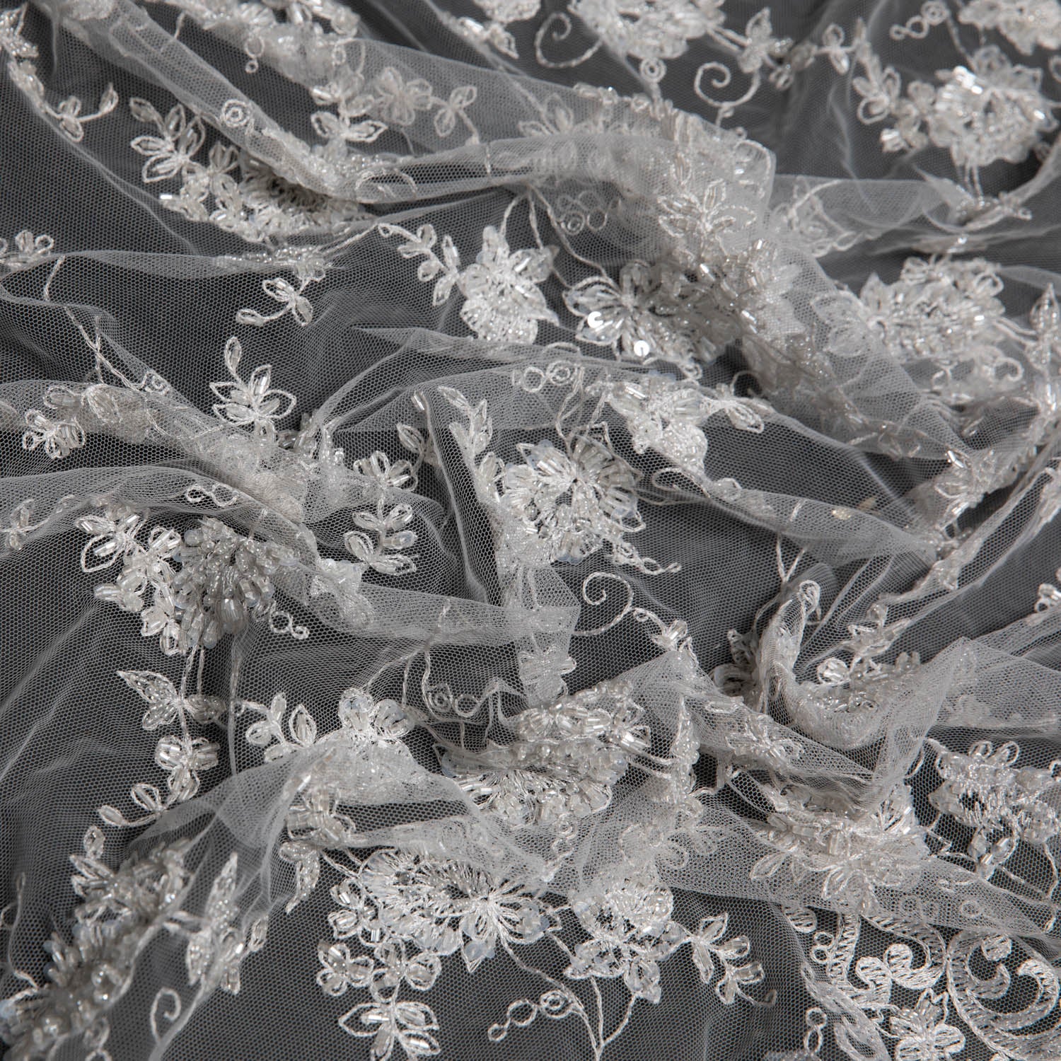 Tulle Lace Fabric Embroidered with Amazing Floral Pattern 52/54" Wide | Exquisite Fabric