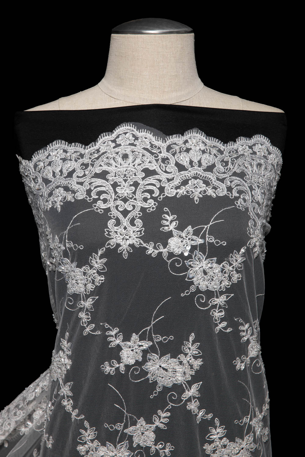 Tulle Lace Fabric Embroidered with Amazing Floral Pattern 52/54" Wide | Exquisite Fabric