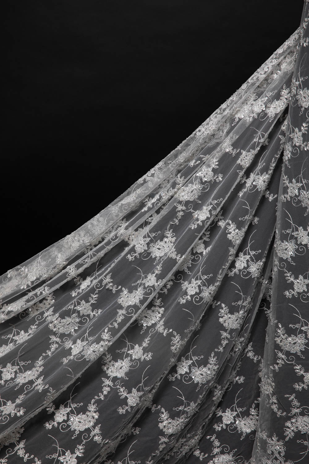 Tulle Lace Fabric Embroidered with Amazing Floral Pattern 52/54" Wide | Exquisite Fabric